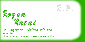 rozsa matai business card